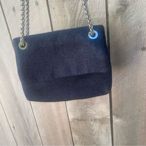 Ellie Tahari denim crossbody with chain strap